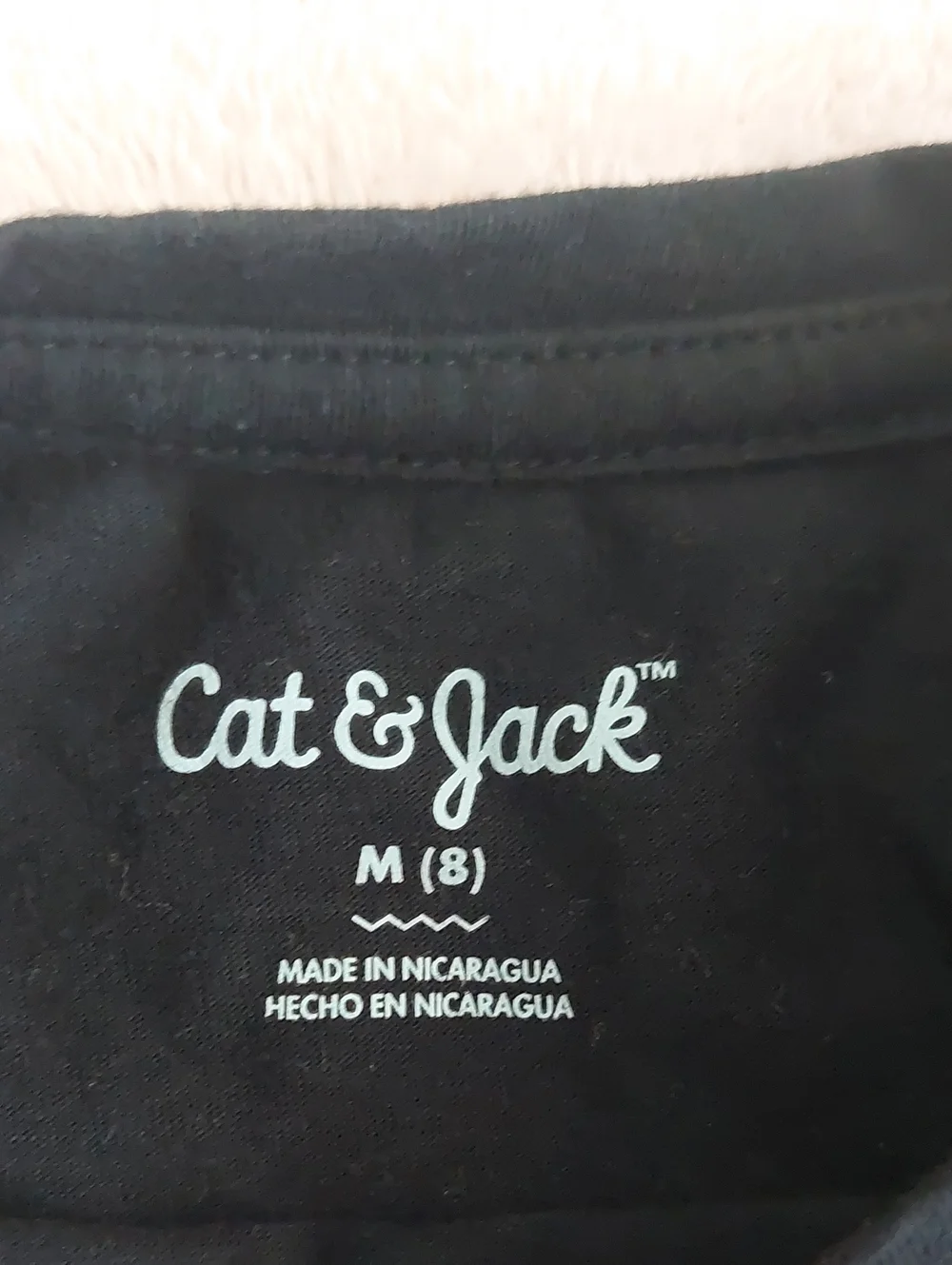 CAT & JACK Smiley-Face Peace Sign Black Short-Sleeve Tee-shirt NWOT